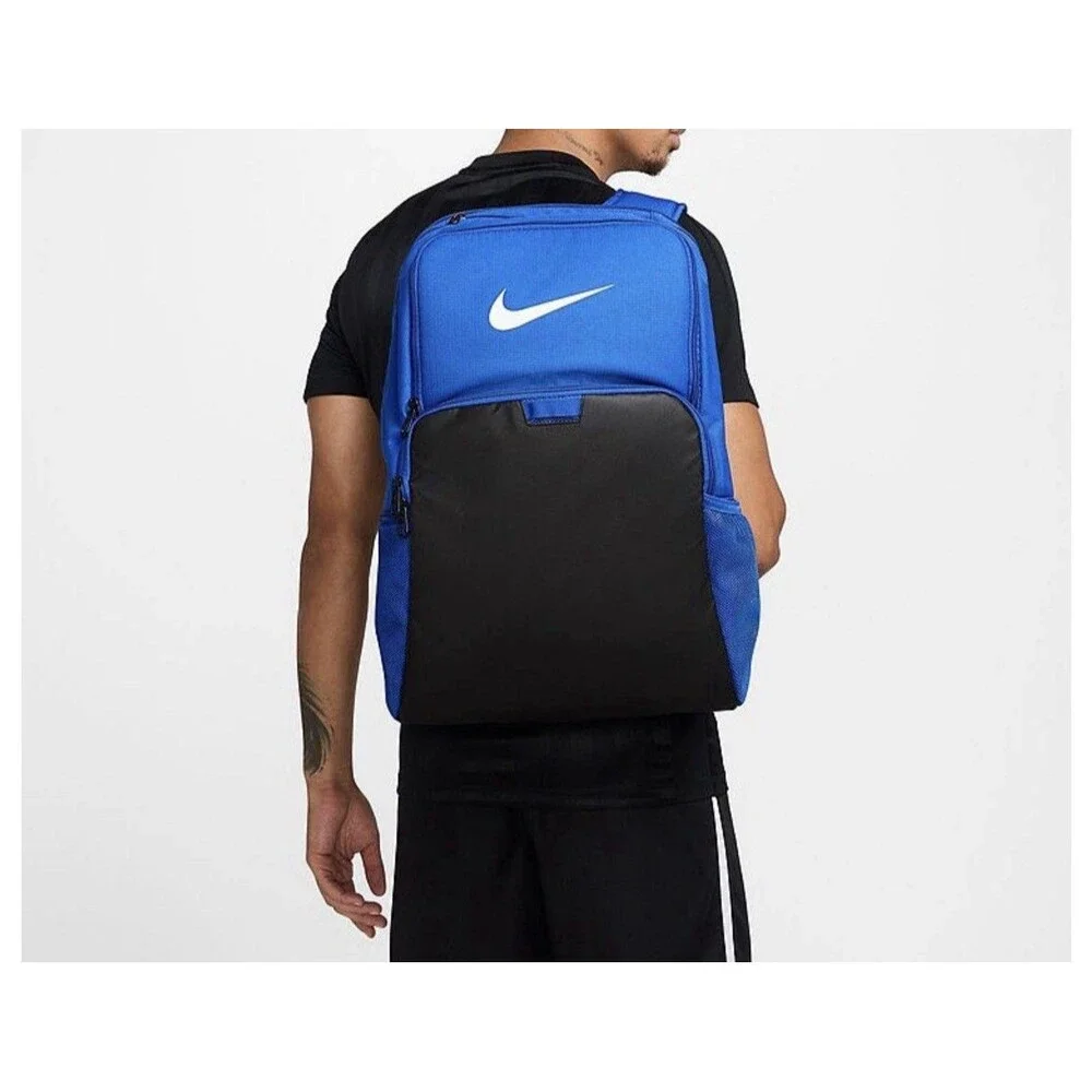 Nike Brasilia Backpack XL Game Royal Black School Gym Bag DM3975-480 NEW